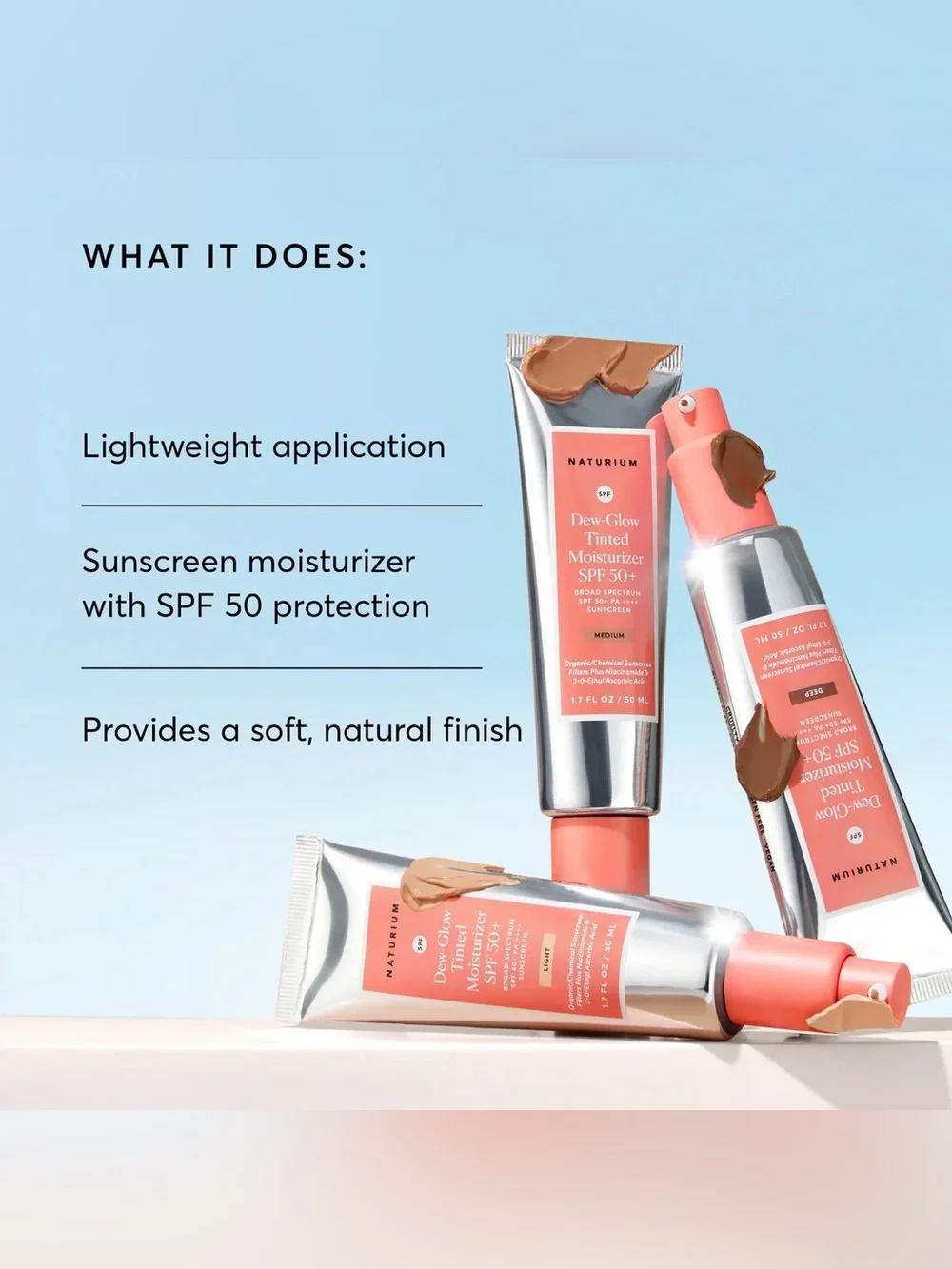 Naturium Dew-Glow Tinted Moisturizer SPF 50+ — Medium